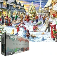 1000pcsset high difficulty christmas puzzle christmas reindeer snowman intellectual parent child communication game