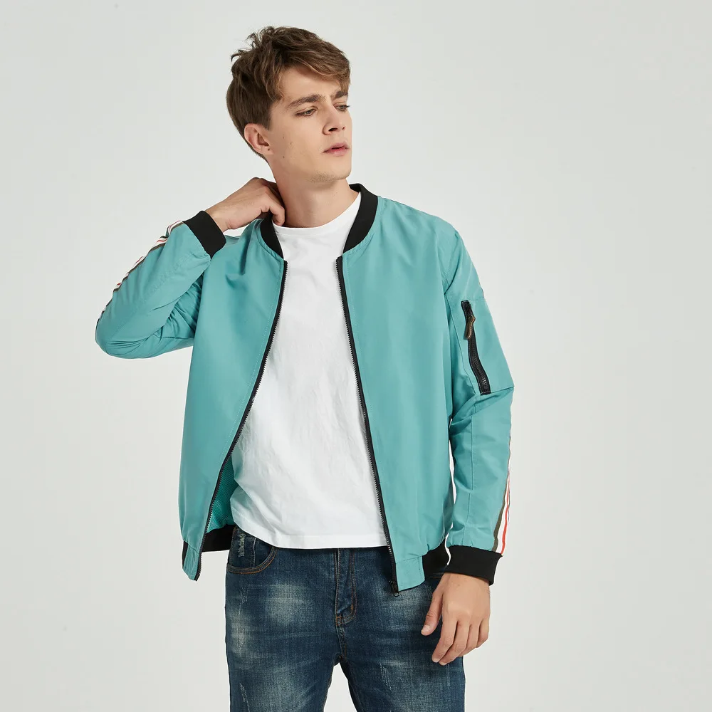 2020 Spring Men Sport Fashion Baseball Jacket Double Layer Zipper Male Casual Coat for Running Cycling Sportwear | Спорт и
