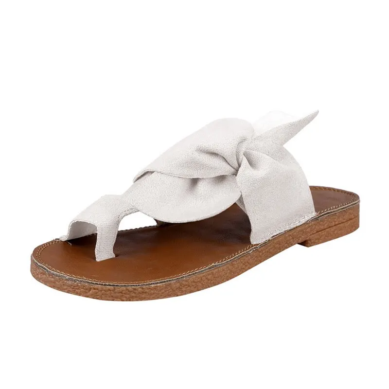 

2021 new women summer slippers fashion solid butterfly-knot women shoes flip flops casual beach ladies plus size slippers