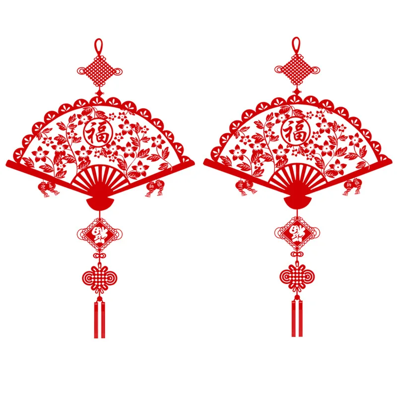 

Chinese Style Wall Stickers New Year's Spring Festival Window Decal Glass Door Background Decoration Removable PVC