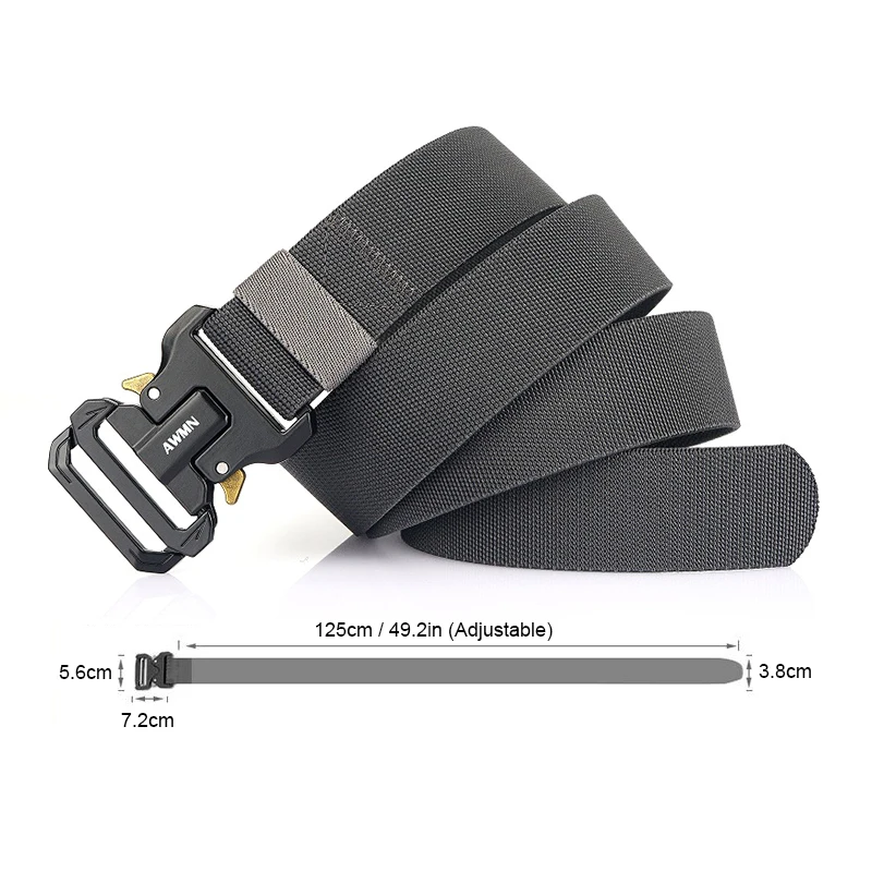Ремень тактический HSSEE Fashion Twill для мужчин с быстрым замком из твердого сплава и мягкой и прочной эластичной нейлоновой основой для охоты и аксессуаров.