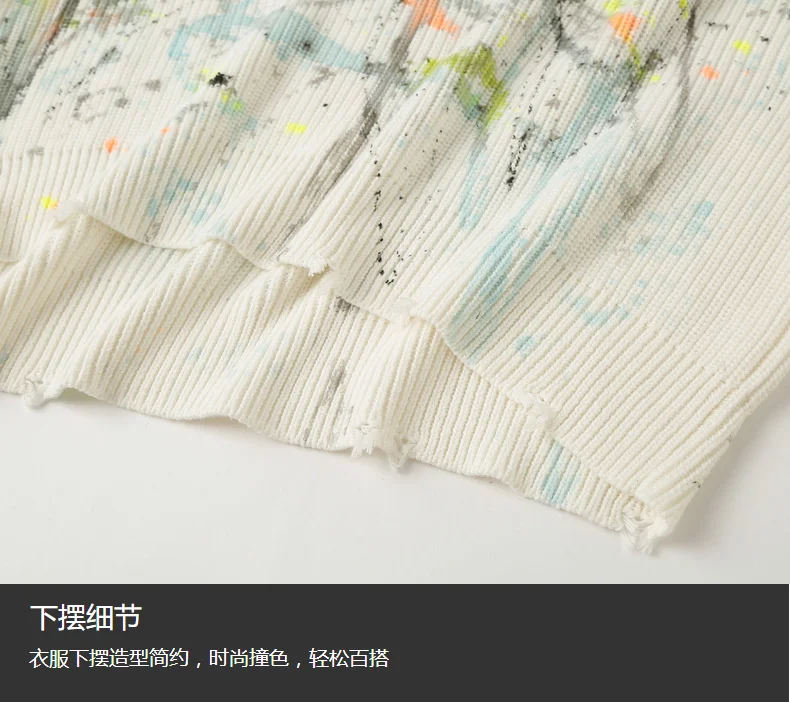 

Vefadisa White Ink Tie Dye Women Sweater 2021 Autumn New Ladies Knitted Oversize Sweaters Female Print Pullover Coat QYF5977
