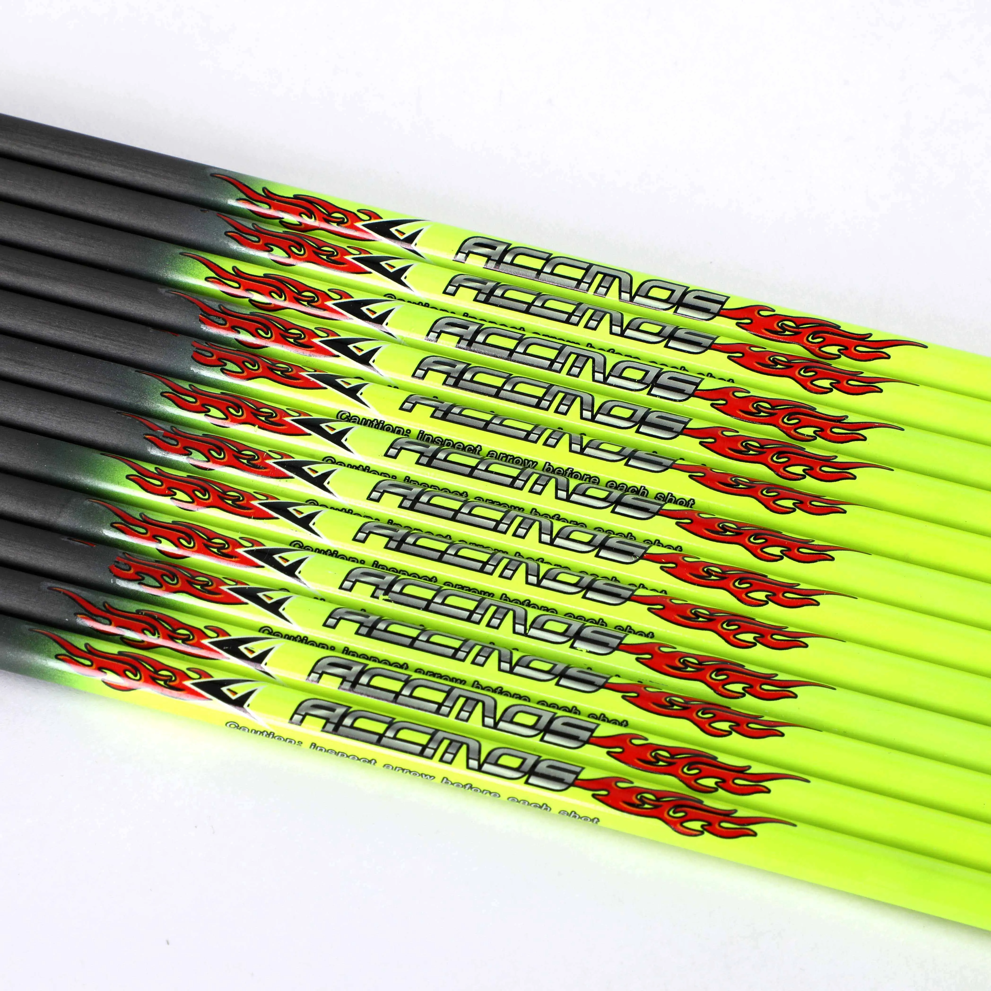 

12pcs 31inch Pure Carbon Arrow Shafts Yellow Spine 300 340 400 500 600 ID 6.2 mm for recurve Compound Hunting/shooting