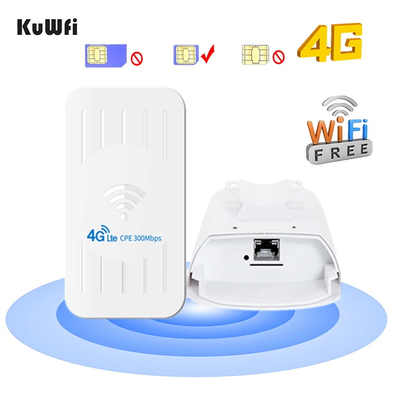 KuWFi Открытый 4G CPE маршрутизатор ФЗД/TDD 3G/4G Wifi sim карта 300 Мбит/с беспроводной Wi Fi