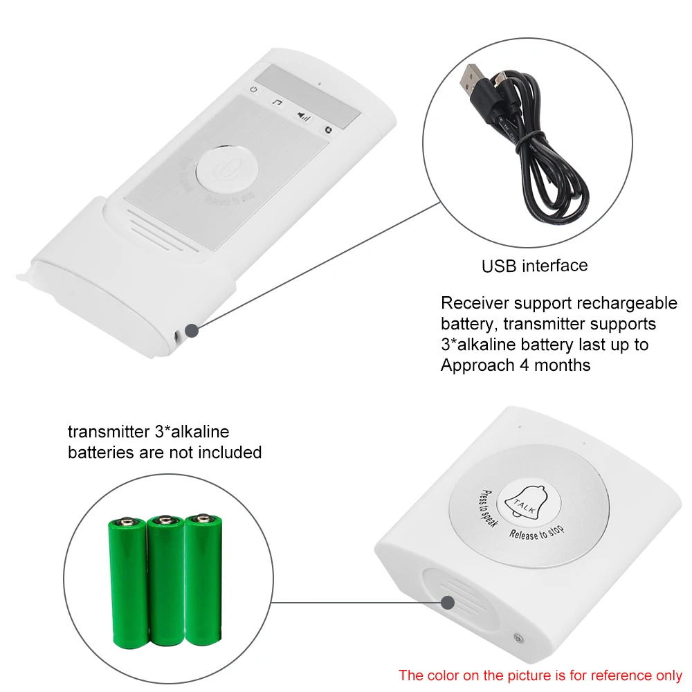 Беспроводной голосовой домофон с дверным звонком 2-сторонний радионяня наружной