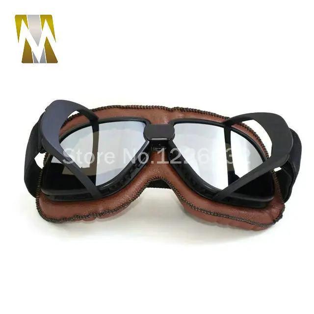 Коричневые кожаные очки для скутера мотоциклетные езды на мотоцикле гоночные