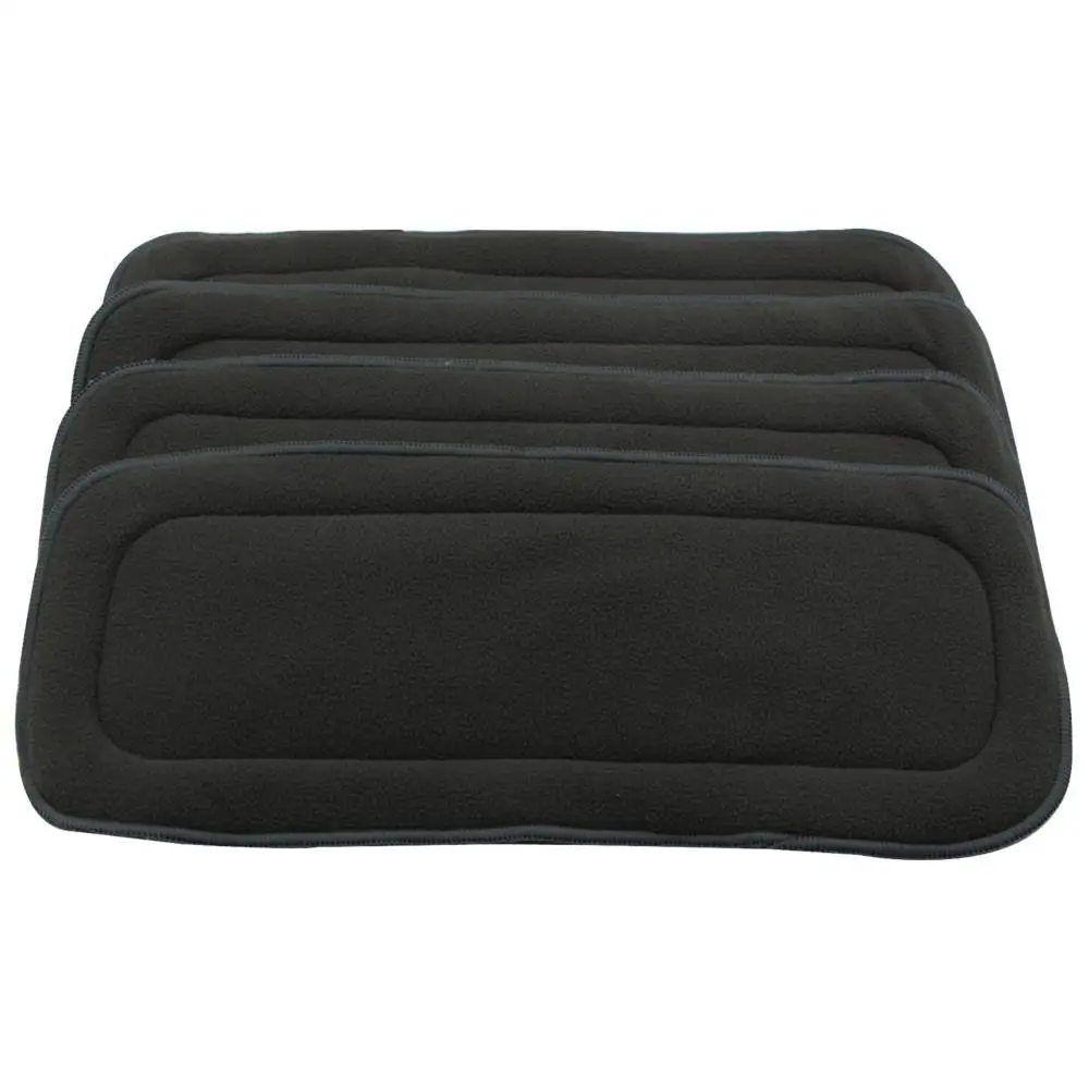 

5 Layers Black Color Reusable Washable Diaper Inserts Bamboo Microfiber Elastic Inserts Liner For Baby Diaper Cover Baby Nappies