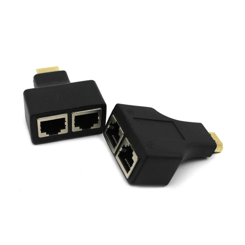 2 шт HDMI двойной RJ45 CAT5E CAT6 UTP LAN Ethernet удлинитель повторитель адаптер 1080P для HDTV HDPC PS3 STB