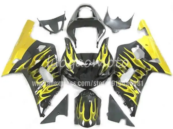 

ABS впрыск желто-черные обтекатели комплект для Suzuki GSXR600 750 GSXR 600 K1 2001 2002 2003 01 02 03 наборы обтекателей кузова