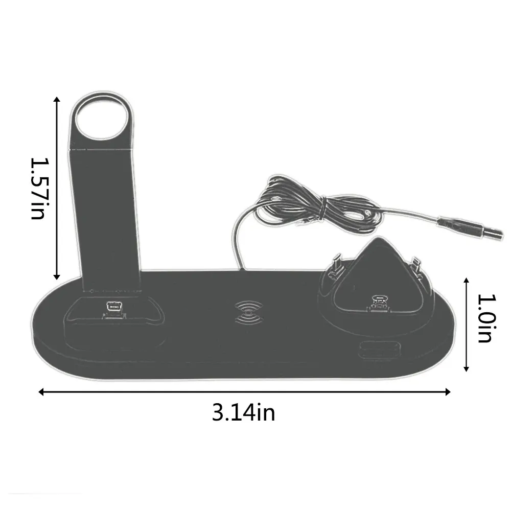 4 в 1 360 Вращающаяся Беспроводная зарядка Индукционная подставка для зарядного
