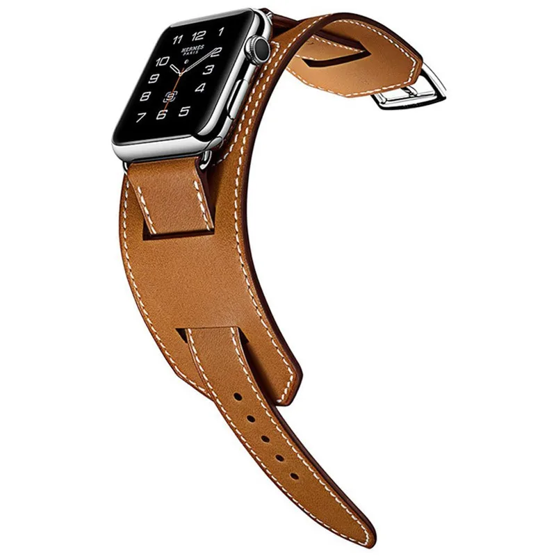 Наручный ремень для Apple Watch, ремешок-манжета, кожаный ремешок, 42 мм, 38 мм, 40 мм, 44 мм, браслет для iWatch, ремешок серии 5, 4, 3, 2, 1