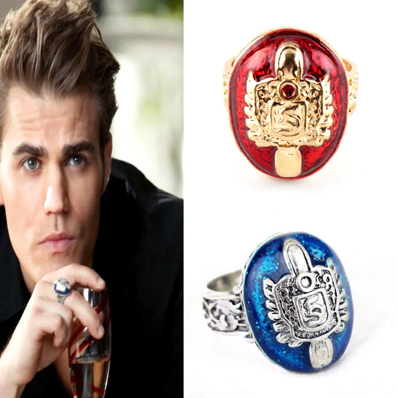 

Fashion Metal Rings for Men The Vampire Diaries Jewelry Stefan Salvatore Fiunger Sun Ring Cosplay Movie Fans Vintage Accessories