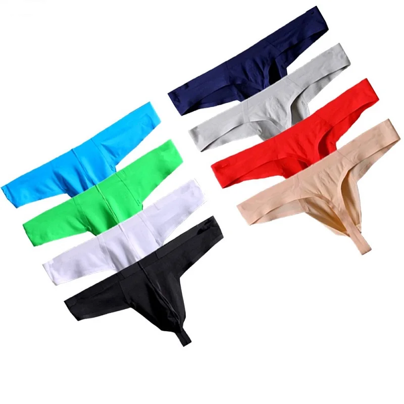 Модные мужские сексуальные нейлоновые U-выпуклые Шелковые Стринги с мешочком для