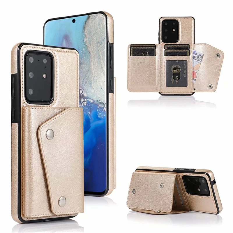 

Card Holders Wallet Case For Samsung Galaxy S20 S20 Plus Flip PU Leather Case for Samsung S20 Ultra Phone Cover With Strap