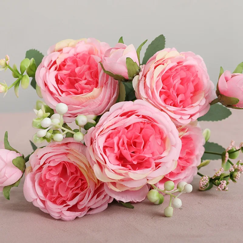 

6 Bundle Artificial peony bouquets Artificial flowers wedding decor bridal bouquets Christmas decoration for home DIY vase decor