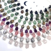 wholesale natural stone faceted beads accessories tear drops shape 6x9mm tiny crystal diy gem beads for jewelry making bracelet