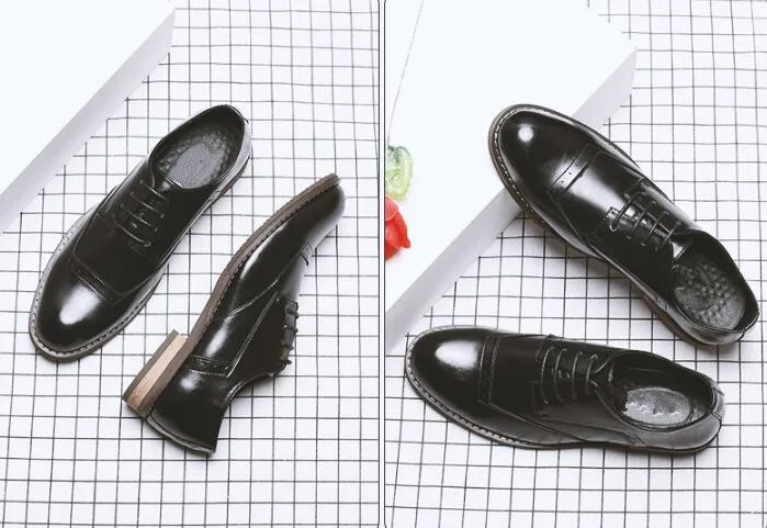 Туфли-оксфорды из натуральной кожи деловая обувь с перфорацией типа броги