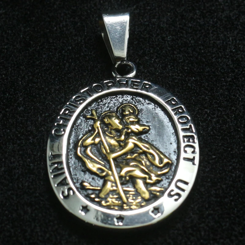Подвеска из нержавеющей стали 316L для детей и с изображением святого Кристофера |