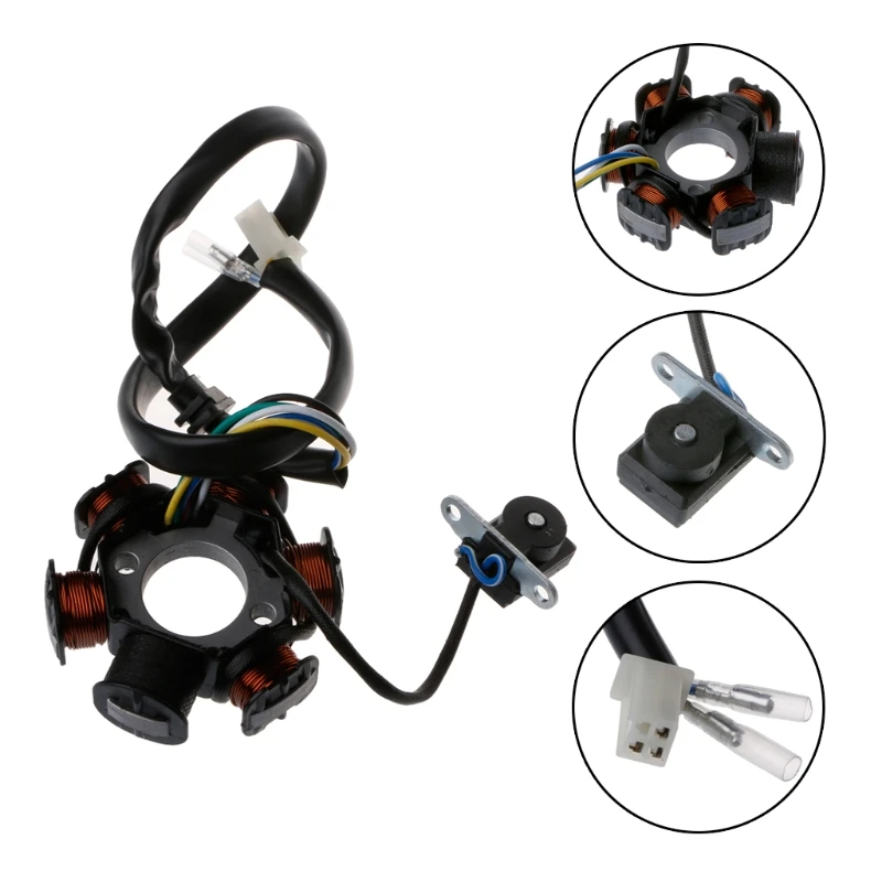

1pc 6 Pole 5 Wires Coils Ignition Magneto Stator For GY6 125cc 150cc Scooter ATV
