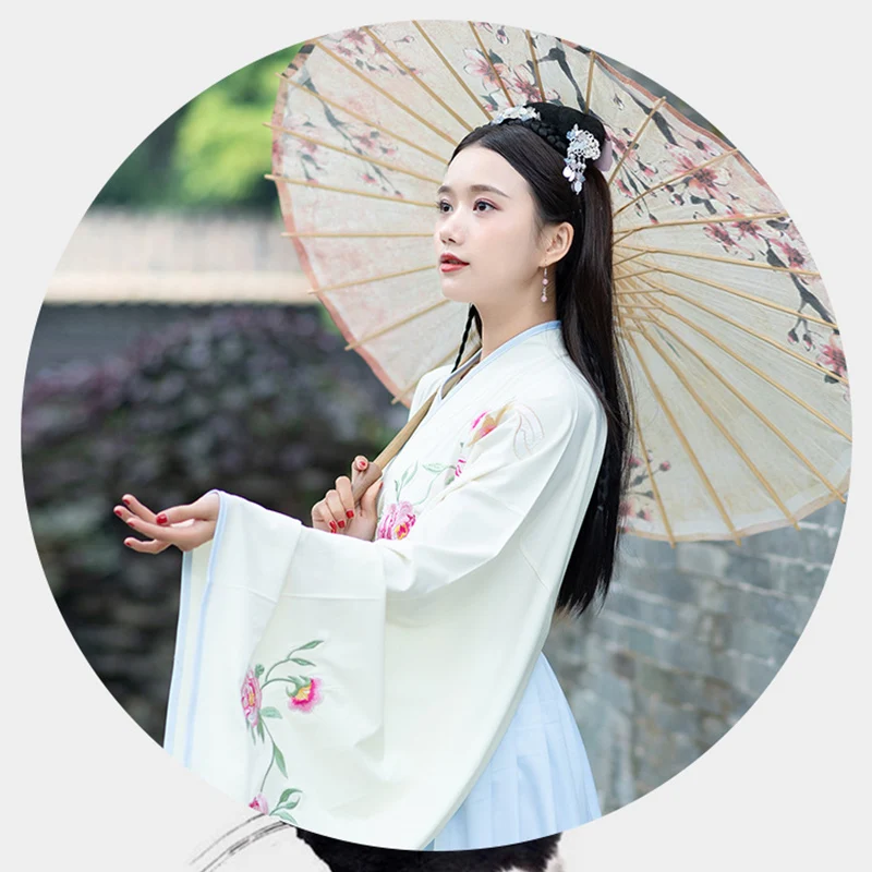 2019 традиционная китайская одежда Hanfu Женская белая хлопковая Улучшенная