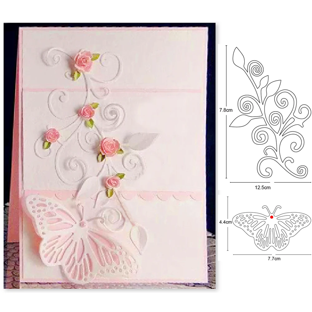 

Заготовки для скрапбукинга, Бабочка, Виноградная лоза, 2020 г.