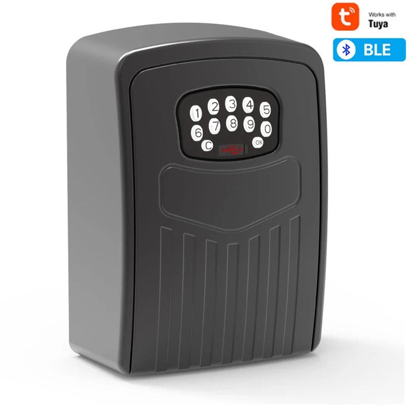 

Tuya Smart Key Box Lock Box Bluetooth-compatible Wall Mount Electronic Security Key Safe Holder Box Door Key Storage Box