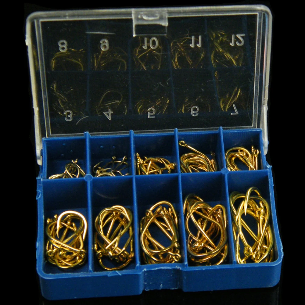 

500pcs/set #3~#12 Carp Fishing Hooks High Carbon Steel Freshwater Fish Hook Golden Black Silver Fishhooks With Retail Box