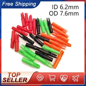 Внутренние гнезда для стрелы, 5 цветов, 50 шт., гнезда для стрелы из углеродного стекловолокна, гнезда для стрел с внутренним диаметром 6,2 мм, внешний диаметр 7,6 мм, для фитнеса