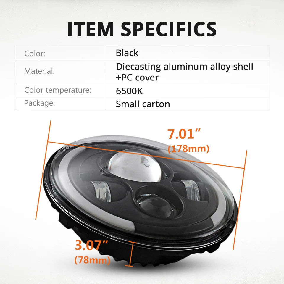 Светодиодный светильник Partol для мотоцикла 7 дюймов 60 Вт H4 H13 DRL дальний и ближний