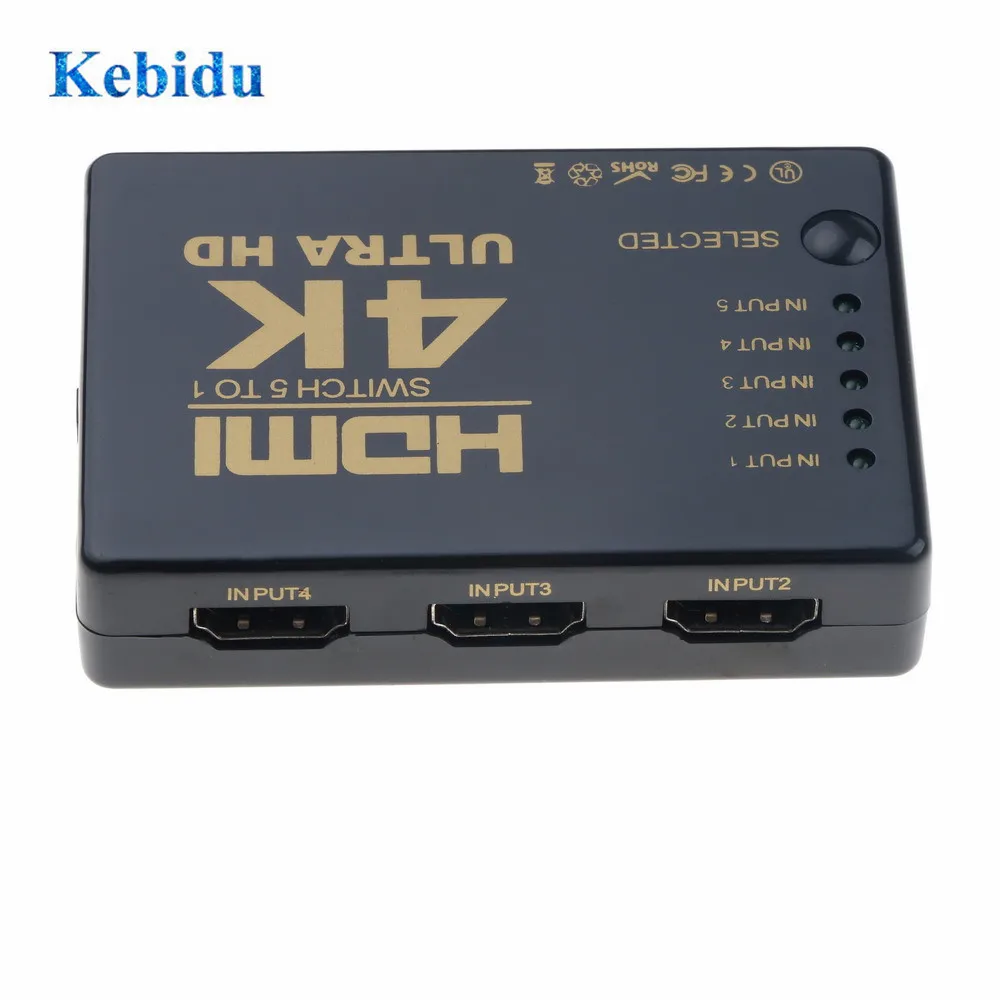 Переключатель KEBIDU 4K * 2K 5x1 разветвитель коробка Ultra HD 1080P HDMI совместимый для HDTV Xbox PS3