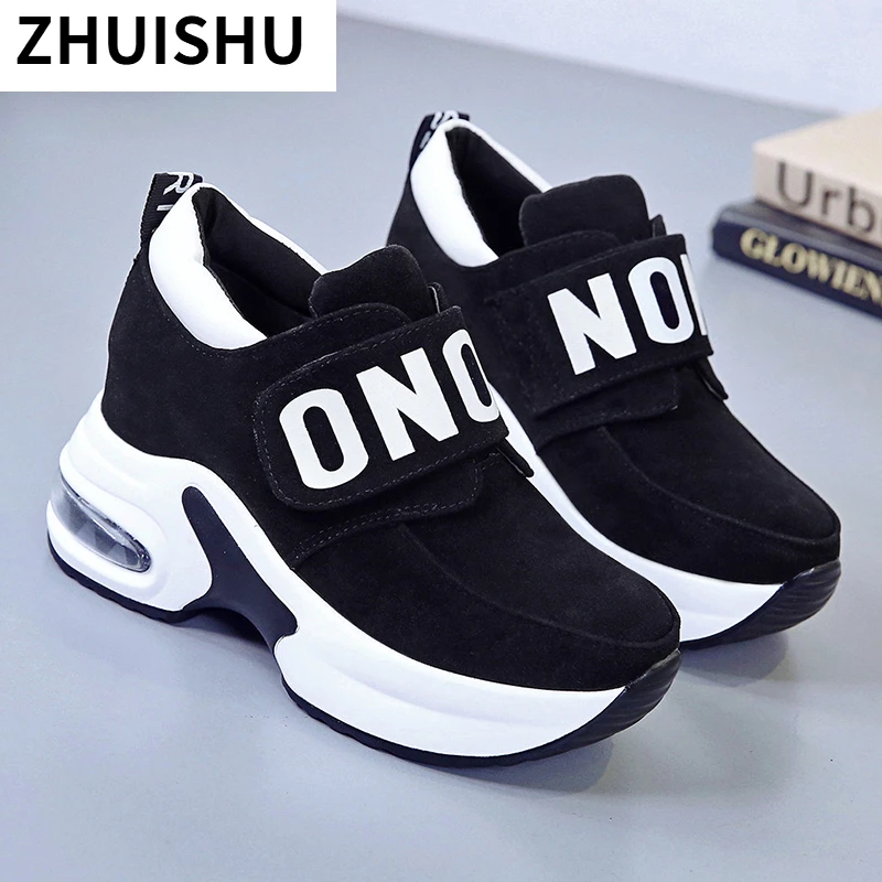 

Women Sneakers Wedge Platform Heels Casual Ladies Shoes Women's Footwear Hook Loop Spring 2021 Fashion Women Vulcanized Shoes
