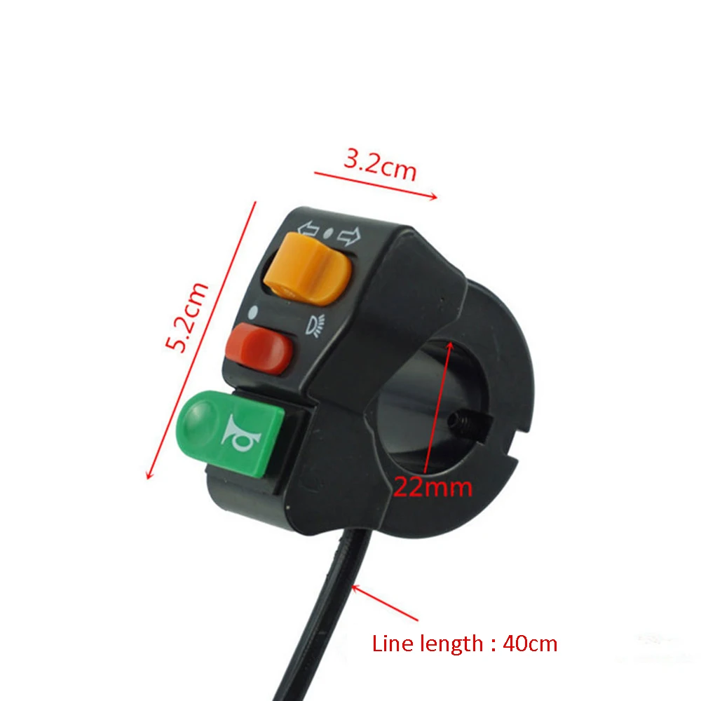 1 шт. 22 мм Универсальный мотоциклетный переключатель трехфункциональный