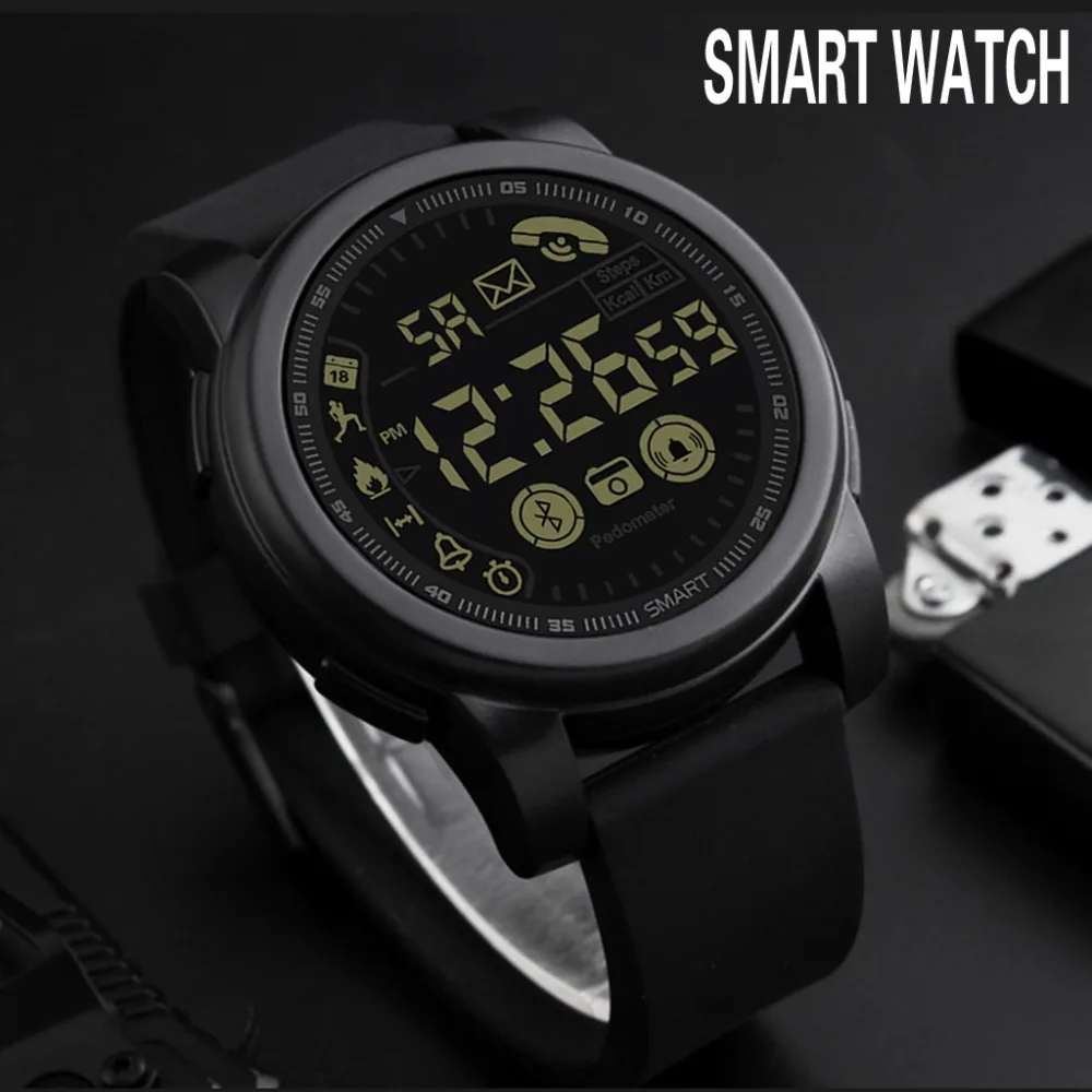 HONHX спортивные мужские часы с Bluetooth, Цифровые Смарт-часы, мужские часы с хронографом, водонепроницаемые часы с большим циферблатом, спортивные мужские часы