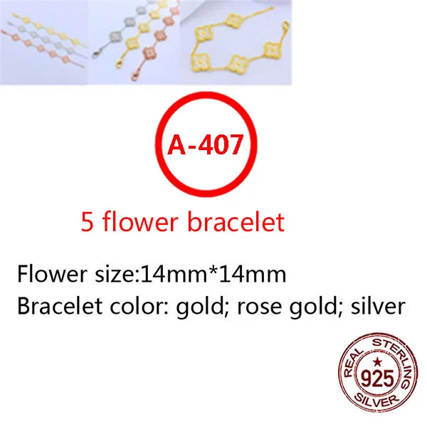 Женский браслет из серебра 925 пробы с 5 цветами клевера | Украшения и аксессуары