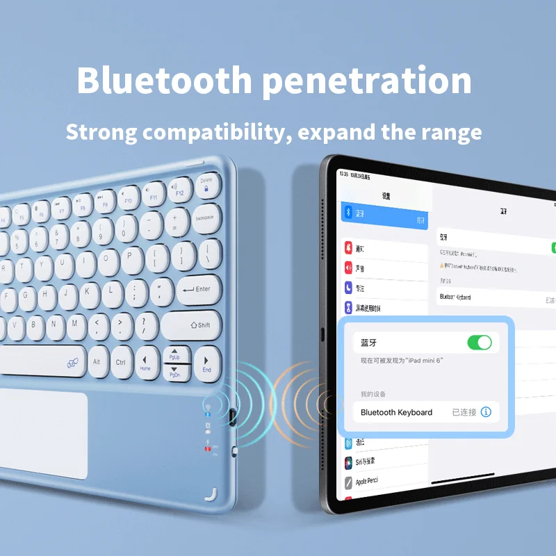 Беспроводная Bluetooth клавиатура с тачпадом для iPad Keybaord iPhone Samsung Galaxy Xiaomi Huawei Microsoft