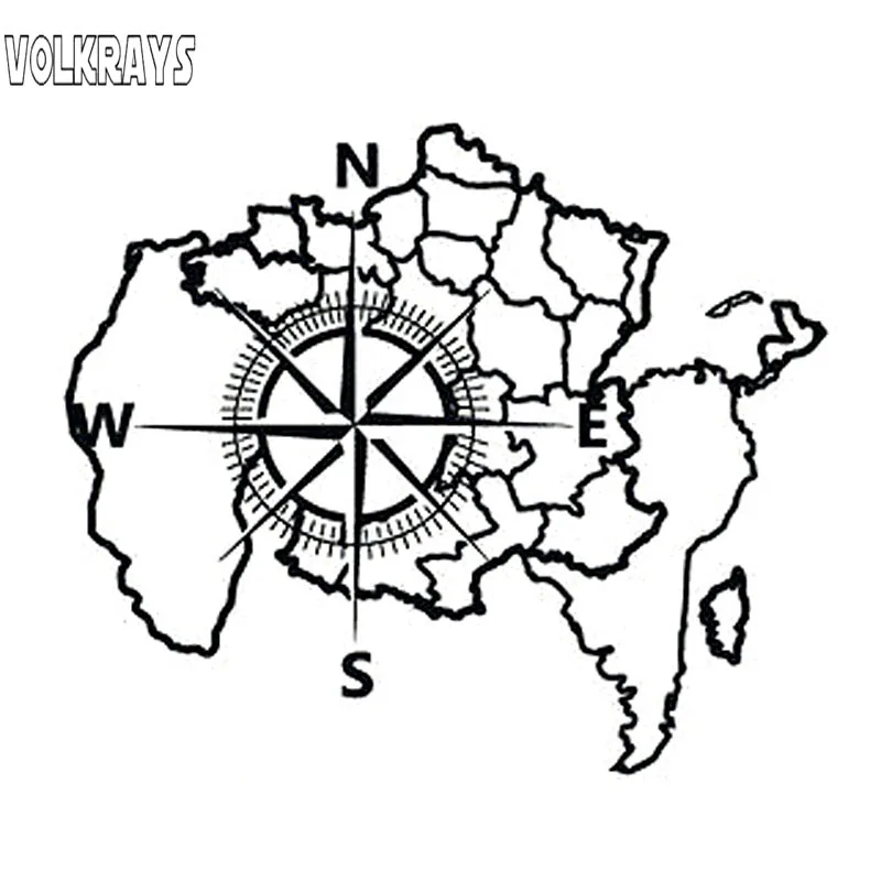 Модная Автомобильная наклейка Volkrays карта Nswe компас роза морской навигация