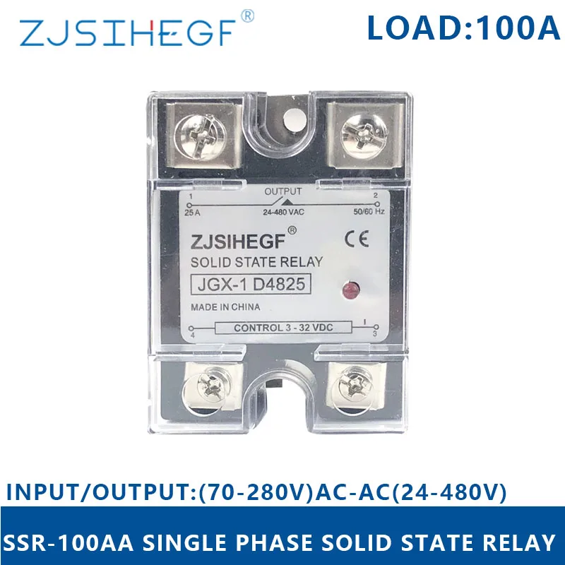 

Китай SSR-100AA твердотельное реле входное напряжение 90 ~ 280 в переменный ток на выходное напряжение 24 ~ 480 в переменный ток а SSR Для радиатора JGX1- A48100