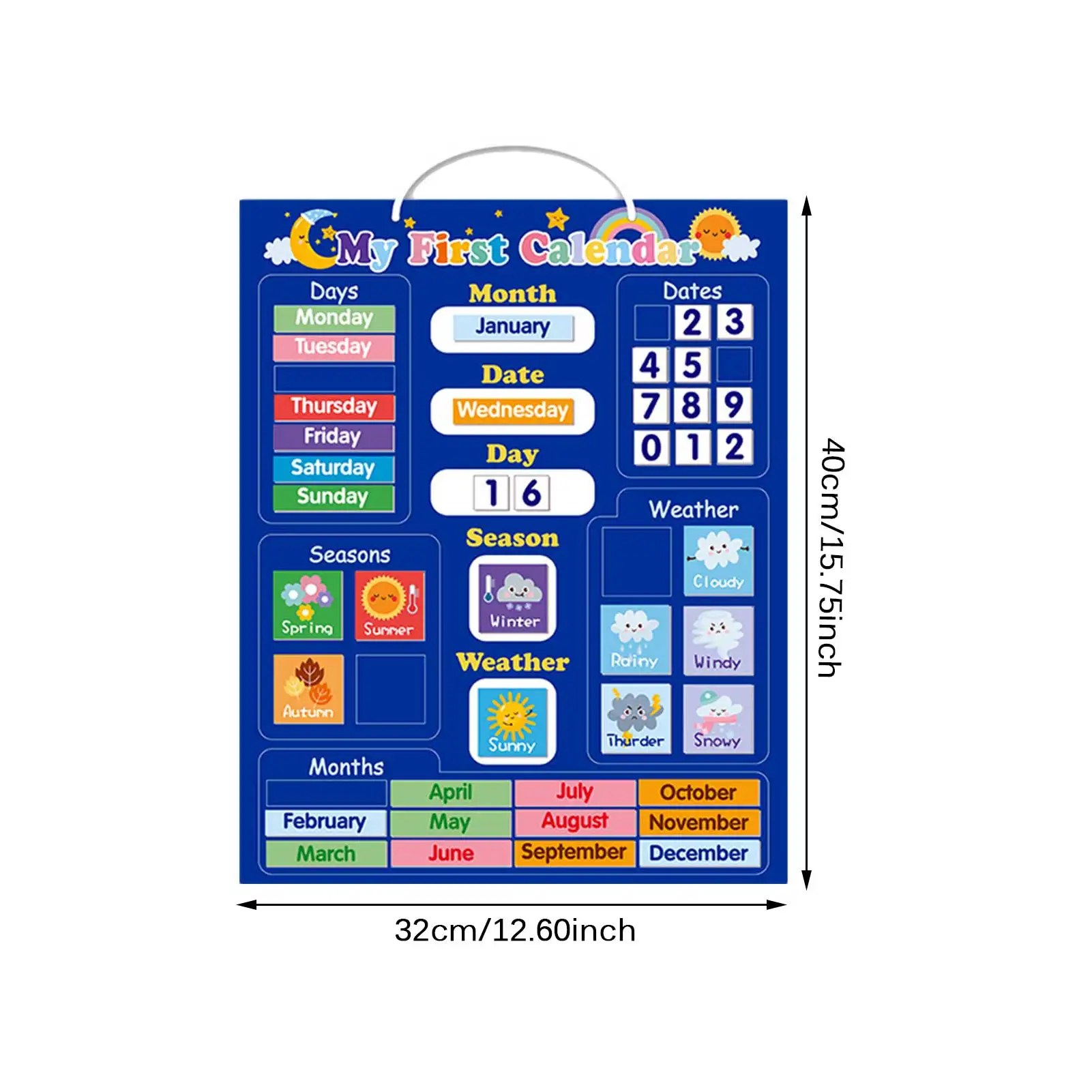

Montessori Learning Calendar Magnetic Board Seasons Weather Time Wall Calendar For Children Montessori Early Educational Toys