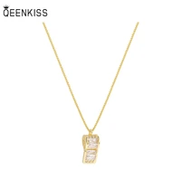 qeenkiss nc7143 fine jewelry wholesale fashion trendy woman birthday wedding gift whistle aaa zircon 18kt gold pendant necklace