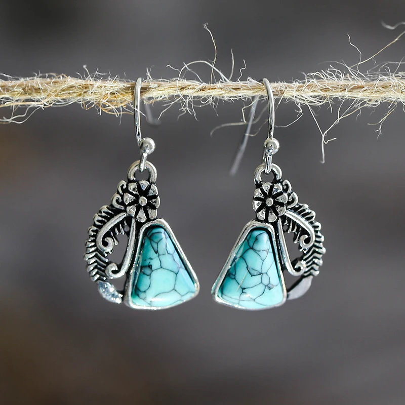 Винтажные серьги подвески в виде растений цветов Листьев женские этнические