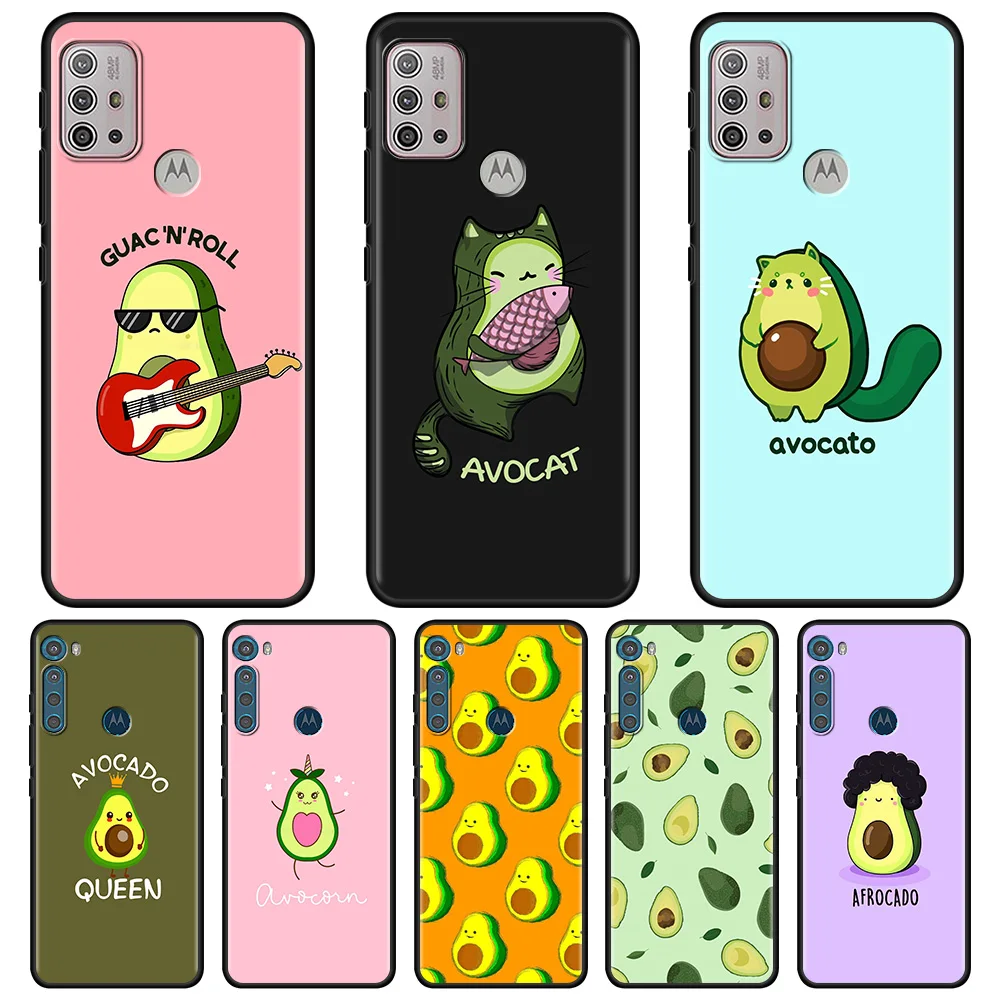 

For MOTOROLA One Fusion Case for Moto G10 G9 G8 Plus Play Power One G20 G30 G40 G50 G60 Edge 20 Phone Shell Cute Avocado
