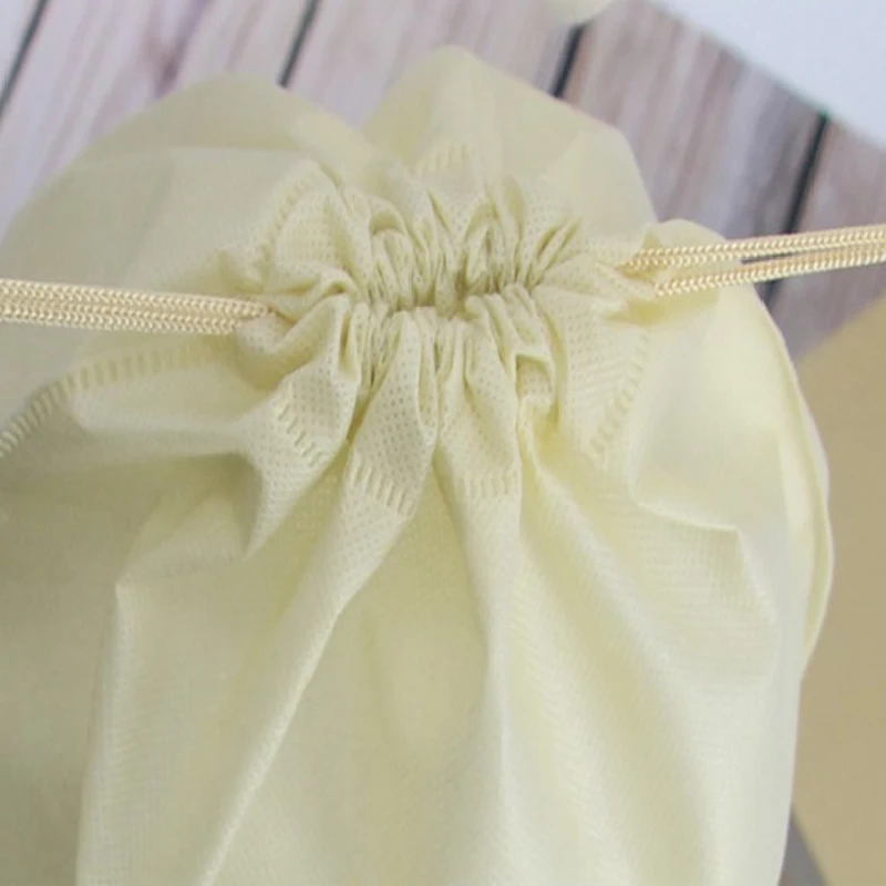 Многоразовая Нетканая хозяйственная сумка на шнурке эко складные сумки для