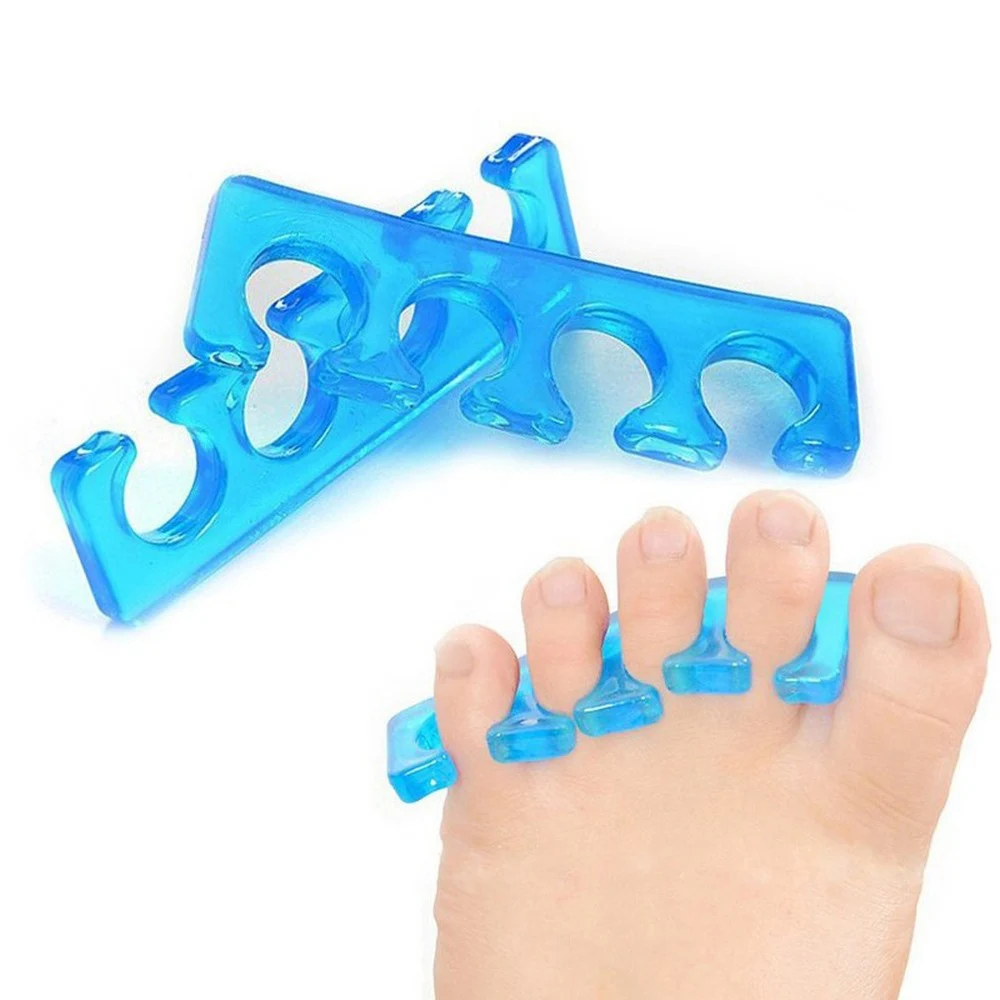 

2Pairs（4pcs）Silicone Toe / Finger Separators Feet Reusable Nail Art Manicure Pedicure Foot Braces Washable Foot Care Beauty Tool