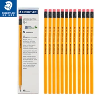 12pcslot staedtler solid wood pole hexagonal pencil stahl yellow pole pencil 12 pcs pack