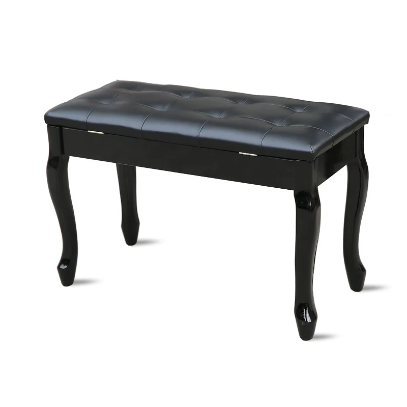 Универсальный двойной стул для пианино H1 с изогнутыми ногами и книжным шкафом