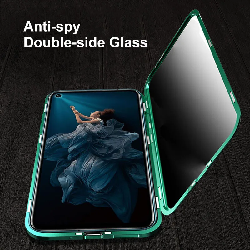 Антишпионский магнит 360 Полное закаленное стекло Крышка для Honor 20 Pro