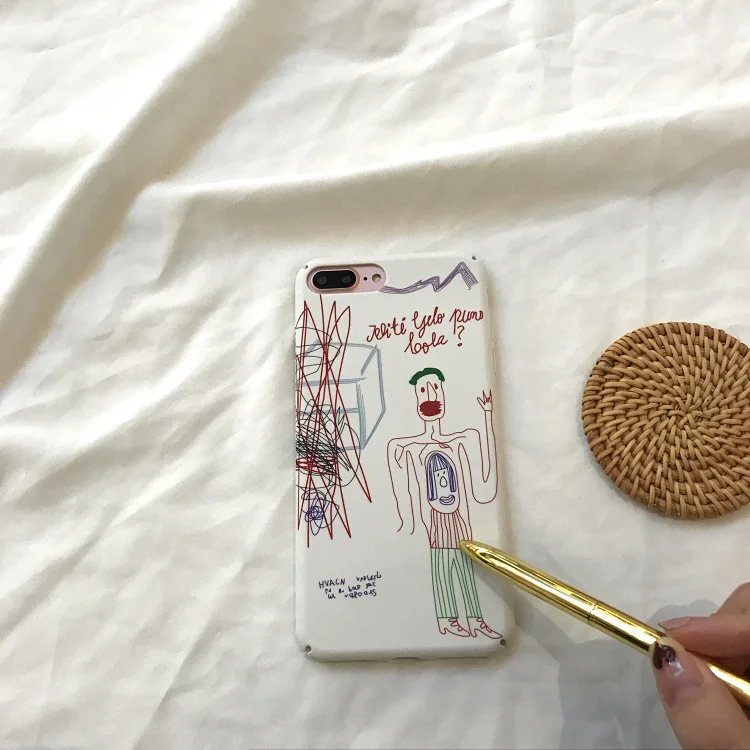 Чехол для iPhone X 6 6S Puls 7 8 Plus в стиле ретро с рисунком граффити жесткий матовый