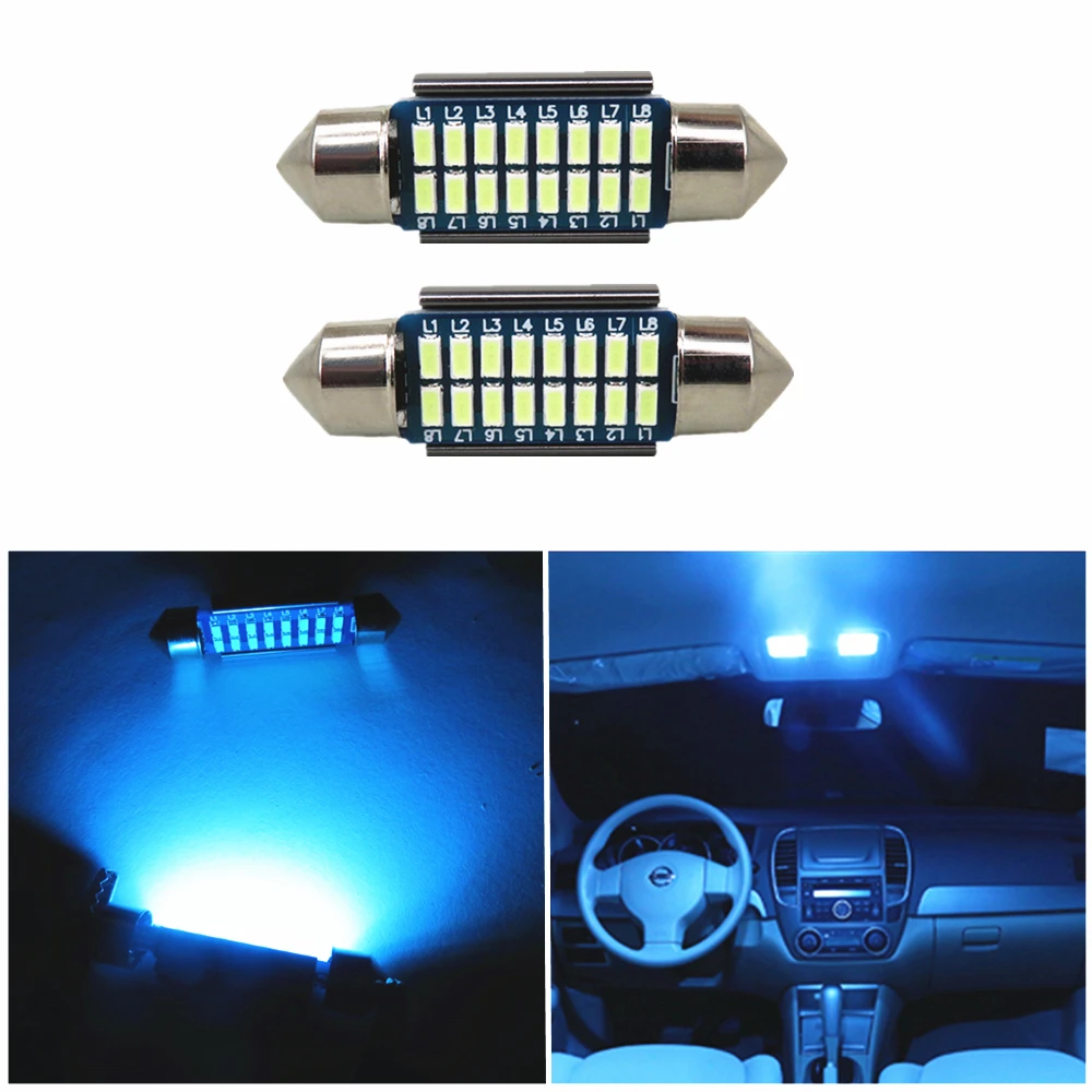 Светодиодные лампы WLJH 2x CANbus без ошибок 36 мм C5W для Samsung Chip 3014 SMD номерной знак