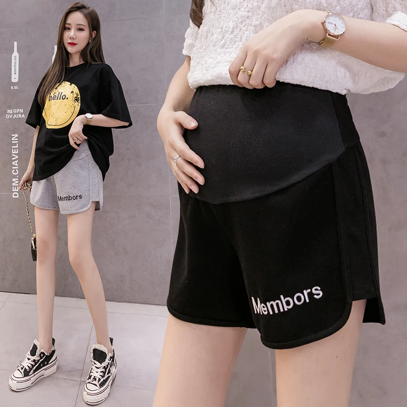 Maternity Shorts Summer Fashion Sport Pants Pregnant Women Cotton Loose Adjustable Belt Trackpants Casual Pregnancy Clothes