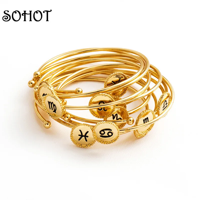 SOHOT минималистичный женский браслет с двенадцатью созвездиями Овен Скорпион